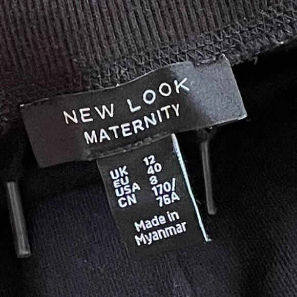 NEW LOOK MATERNITY black cotton blend with pockets joggers size 8 - Picture 2 of 5